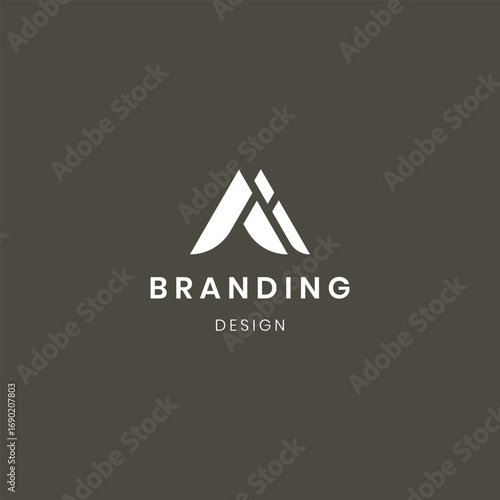 Abstract letter Ai logo. This logo icon is combined with abstract shapes in a creative way.