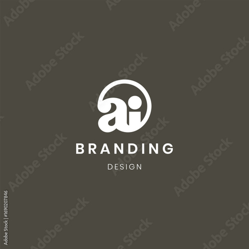 Abstract letter Ai logo. This logo icon is combined with abstract shapes in a creative way.
