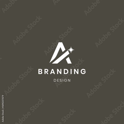 Abstract letter Ai logo. This logo icon is combined with abstract shapes in a creative way.