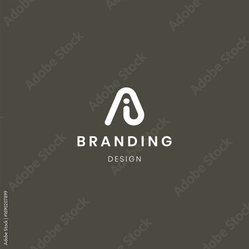 Abstract letter Ai logo. This logo icon is combined with abstract shapes in a creative way.