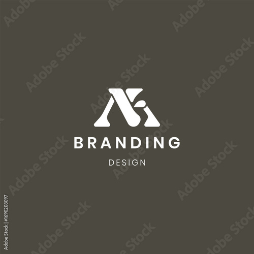 Modern abstract artificial intelligence letter ai logo icon