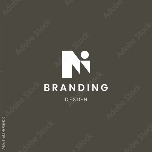 Modern abstract artificial intelligence letter ai logo icon