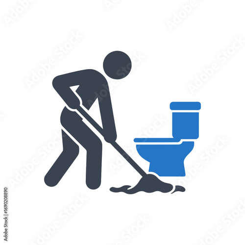 Toilet Cleaning Process Icon