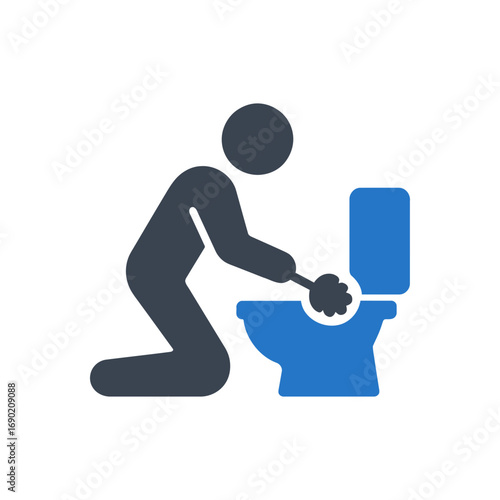Toilet Bowl Cleaning Icon