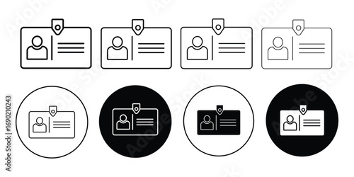 ID Card icon. Employee clerk card, driver license, Identification card, staff identification card symbol. Design for website and mobile app.