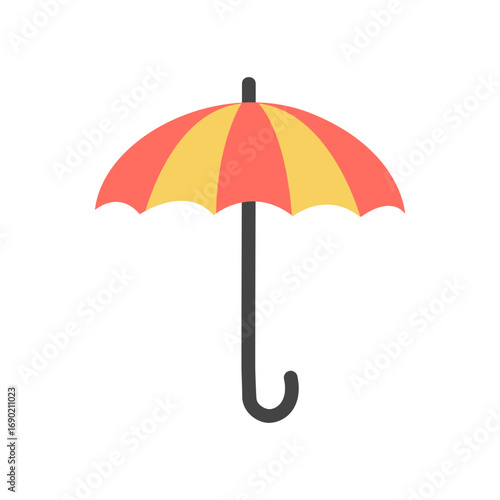 Brightly Colored Umbrella for Protection Against Rain and Sun Protection Accessory