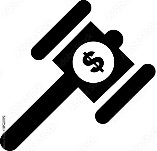 Auction hammer icon vector graphic scalable eps for online sales and bidding platforms