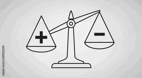 Weighing Positives and Negatives A Balanced Scale Depicting Pros and Cons for Decision Making