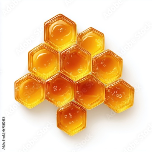Honeycomb Pattern with Golden Hues , white background cut out PNG