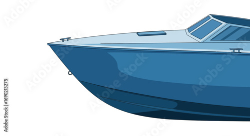 Sleek Blue Motorboat Illustration A nautical vessel for leisure and travel
