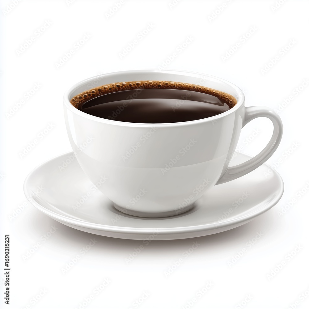Obraz premium Aromatic White Coffee Cup , white background cut out PNG