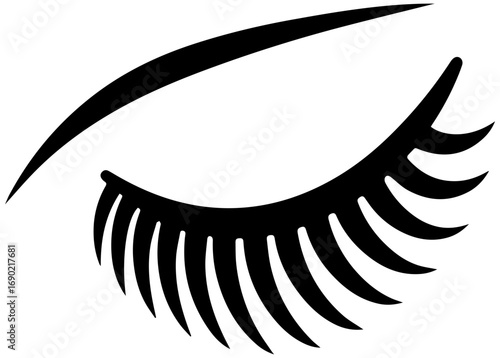 Elegant eyelash extension design ideal for beauty salons, cosmetic brands and makeup artists