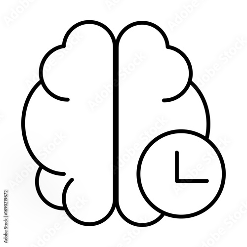 attention span line icon with editable stroke