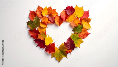 Autumn leaves heart shape art