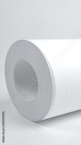 Rolled white material, close-up