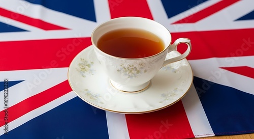 Tea cup on the British flag.