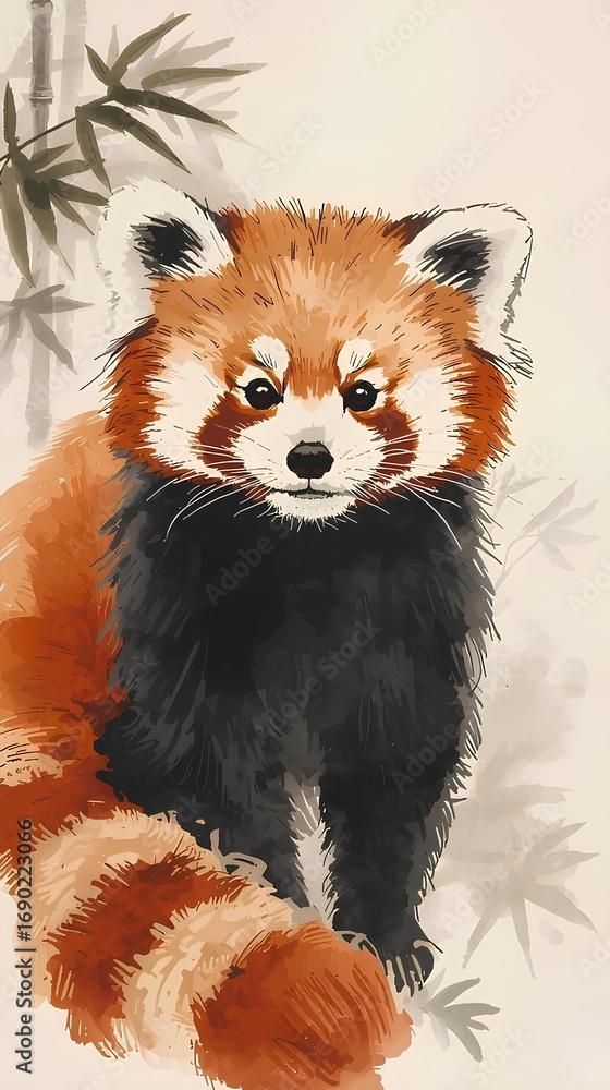 Obraz premium レッサーパンダ Lesser Panda （Generative AI）