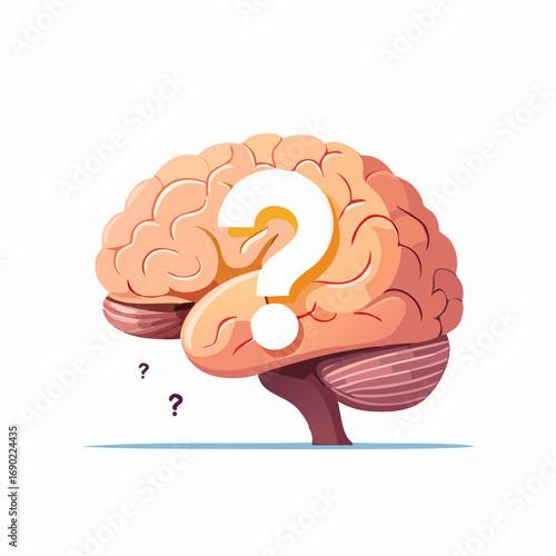 Illustration Of Brain With Question Mark