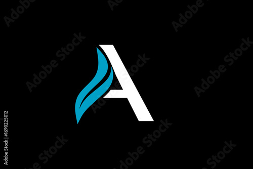Free Download A Letter Wave Logo Template – Minimalist Vector Symbol of Motion, Elegance, and Brand Identity - GFXLoad