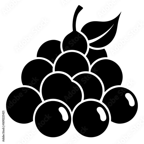 Simple Chickpea Black Silhouette Vector Illustration on White Background