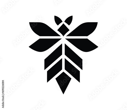 Modern geometric abstract bee logo silhouette symbol design