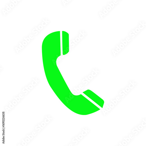 A round, green glossy phone icon with a telephone receiver is a common symbol for call and contact on the internet