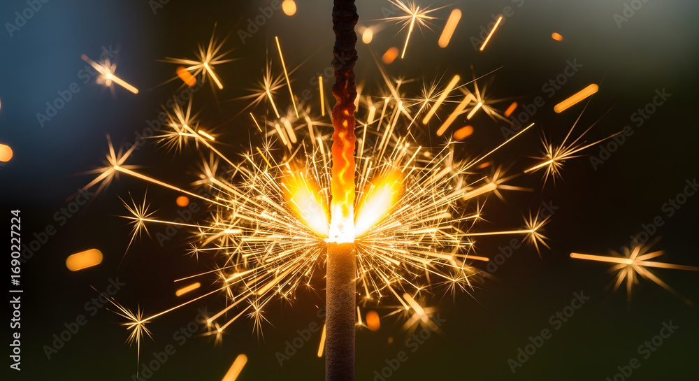 Obraz premium Sparkling Festive Sparkler for Celebrations and Happy New Year