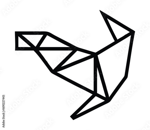 Abstract geometric bird design low poly art shape minimalist modern digital graphic