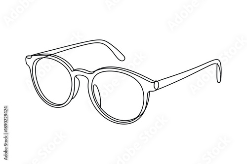 Continuous one line drawing of glasses minimal vector illustration for fashion accessory and optical eyewear