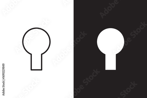 keyhole icon set. Password symbol. Door key hole icons. Home protection sign. House security sign symbol. furniture fitting icon doodle