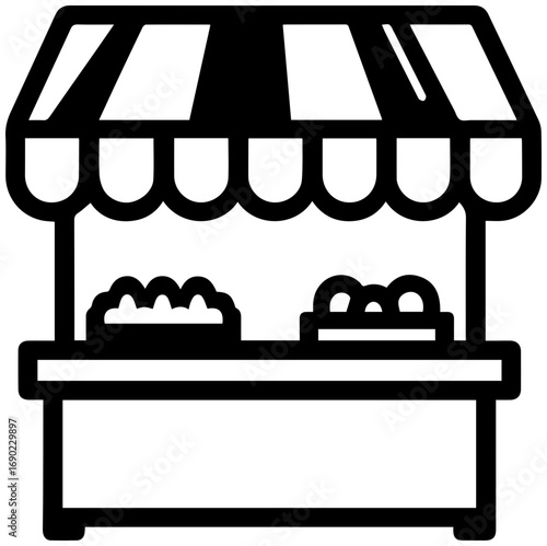 Charming market stall offering fresh produce and goods, perfect for small business promotion