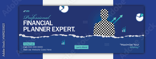 Professional financial planner expert social media cover design template