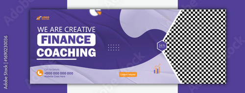 Creative finance coaching cover template for social media and marketing