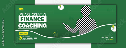 Creative finance coaching cover template for social media and marketing