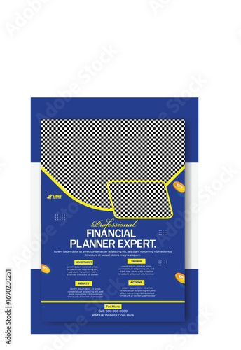 Financial planner expert flyer template for business and marketing promotion