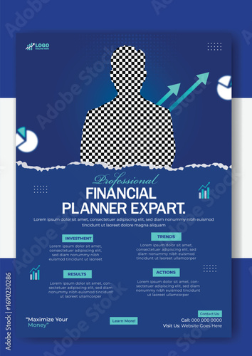 Financial planner expert flyer template for business and marketing promotion