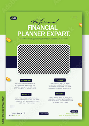 Financial planner expert flyer template for business and marketing promotion