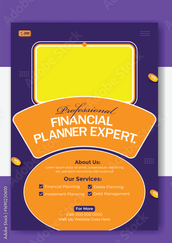 Financial planner expert flyer template for business and marketing promotion