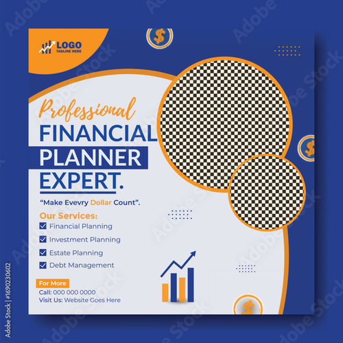 Financial planner expert flyer template for business and marketing promotion