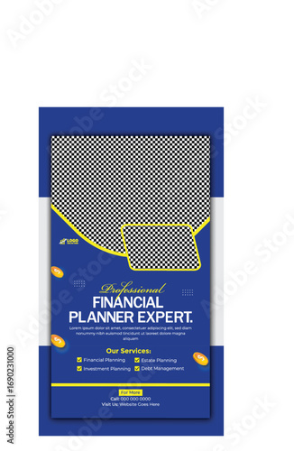 Professional financial planner expert social media story design template