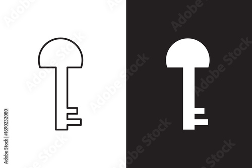 key hole icon flat illustration set logo