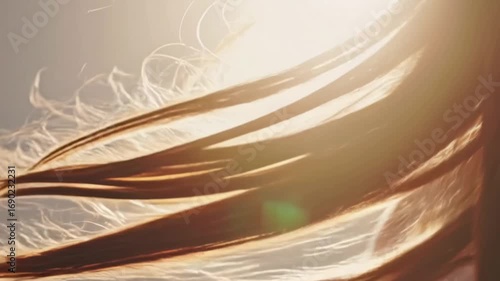 Woman's Hair Blowing in the Wind at Sunset