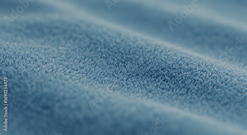 Soft Blue Plush Fabric Texture Background.