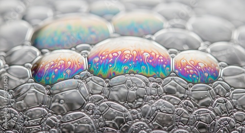 Rainbow Soap Bubbles Close Up