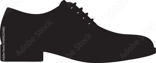 Men’s Shoe Silhouette Classic Oxford Style Vector Art in Black