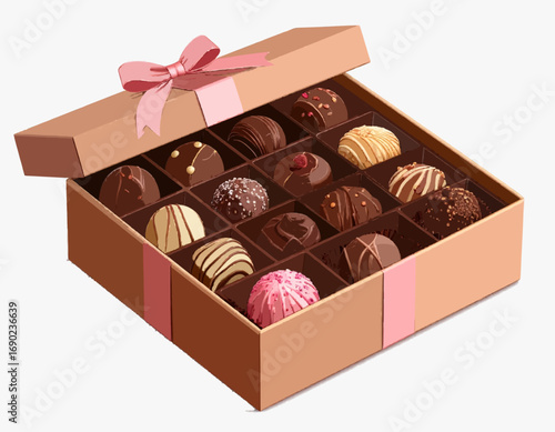 elegant box of assorted chocolate pralines