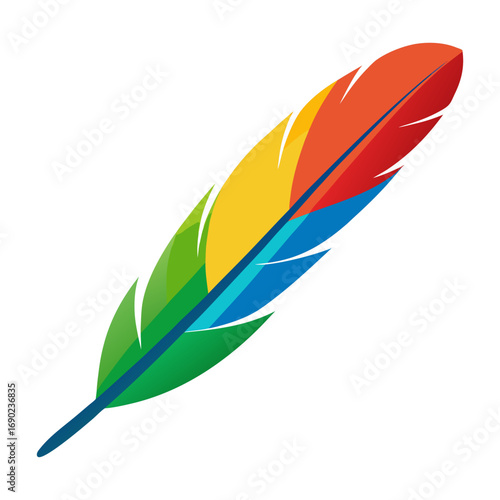 Flat a colourful feather vector illustration design