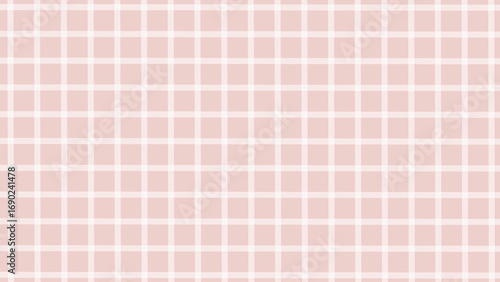 Pink and white plaid fabric texture background. Seamless pattern checkered wallpaper.	