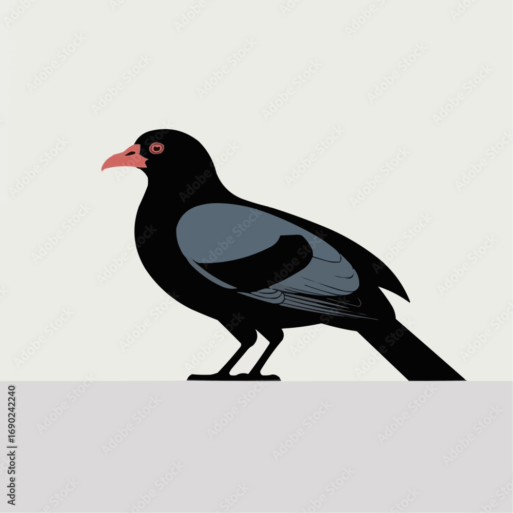 Fototapeta premium Stylized illustration of a bird, minimalist design, graphic art, nature-inspired