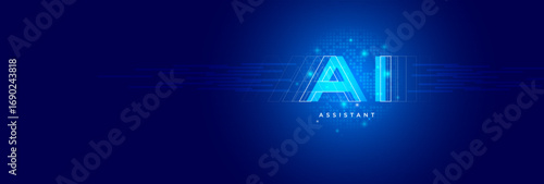 Artificial Intelligence Assistant Digital Background, Futuristic AI Concept